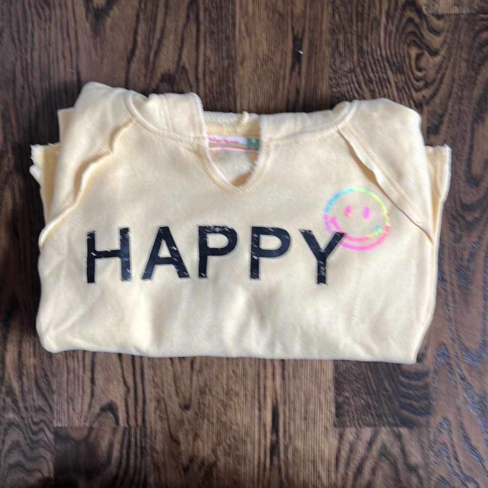 Yellow Happy Sweatshirt M